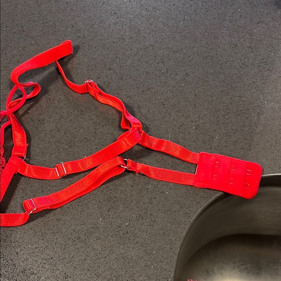 NEW! W/tags. Never worn. Shein Red Floral Lace Lingerie Set. SMALL. - Picture 3 of 4